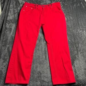 VICTORIOUS Premium Jeans Red Slim Fit Stretch Denim Pants (see measurements)